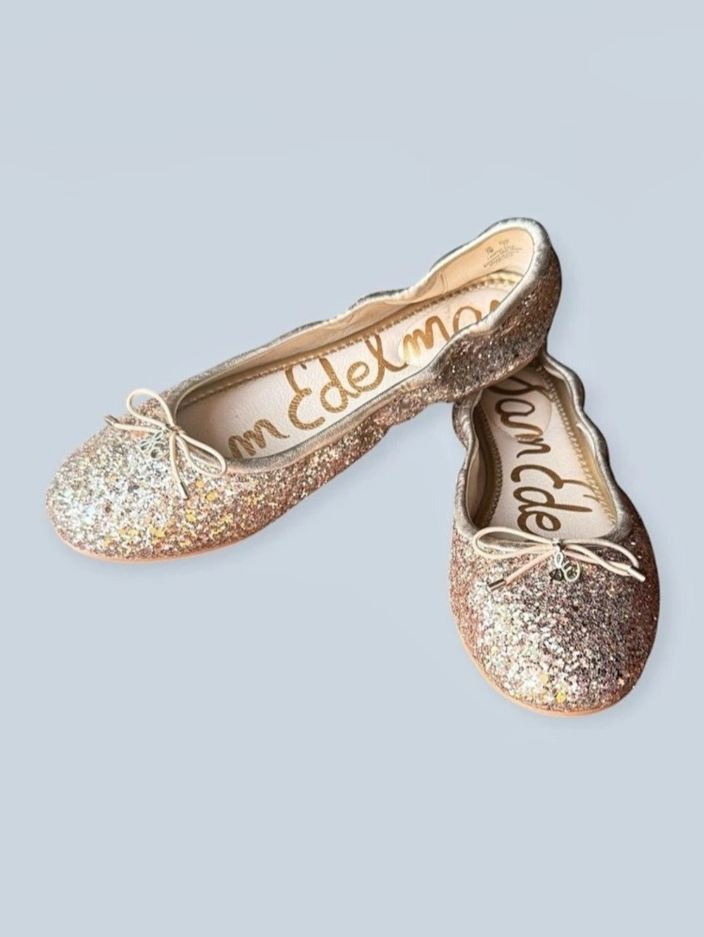 Sam Edelman Felicia Ballet Flat Glitter Flats Silver US 7M